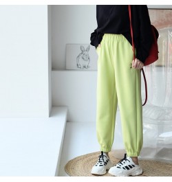 K9001C Korean version of casual all-in-one cartoon embroidery loose and thin high waist corset feet sports sweatpants $90.75 ...