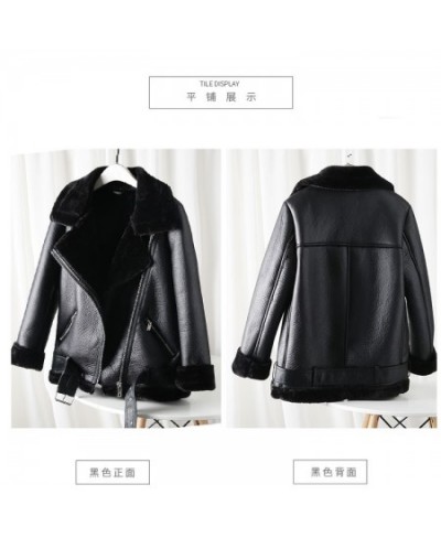 winter loose black PU Leather Jacket women fur collar Motorcycle coat Streetwaer warm Biker jacket outwear 2023 $107.03 - Jac...