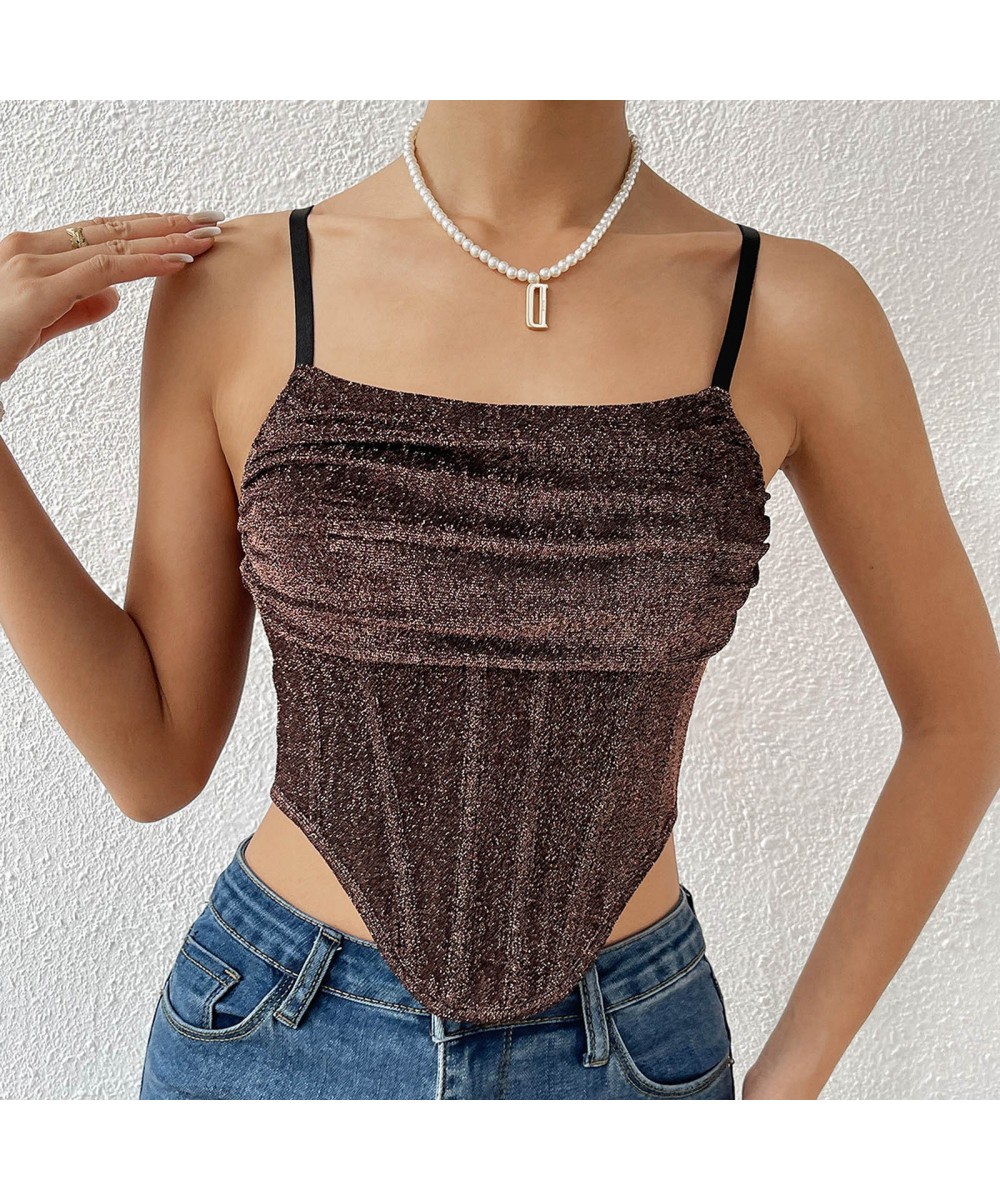 Women Sexy Clothes Beading Sleeveless Backless Halter Crop Top Club Vintage Tank Tops 3x Womens Tops $27.03 - Underwear