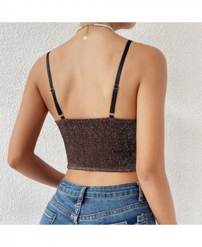 Women Sexy Clothes Beading Sleeveless Backless Halter Crop Top Club Vintage Tank Tops 3x Womens Tops $27.03 - Underwear