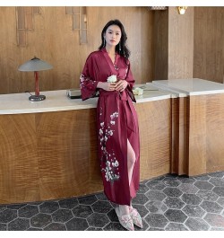 New Pijamas Women's Summer Thin Ice Silk Luxury Lace Up Morning Robe Homewear Loungewear Half Sleeve Kimono Bathrobe Gown $63...