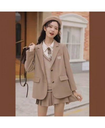 New Spring Autumn Khaki Blazer Women Pockets Casual Suit Women Blazers England Style Suit Blazer Fashion Coats Female $46.75 ...