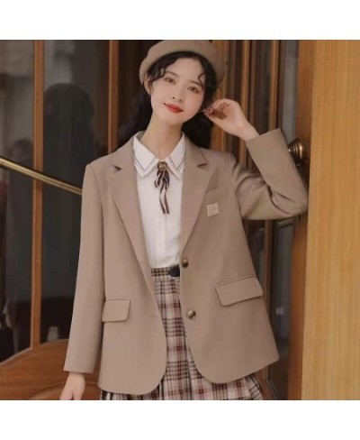 New Spring Autumn Khaki Blazer Women Pockets Casual Suit Women Blazers England Style Suit Blazer Fashion Coats Female $46.75 ...