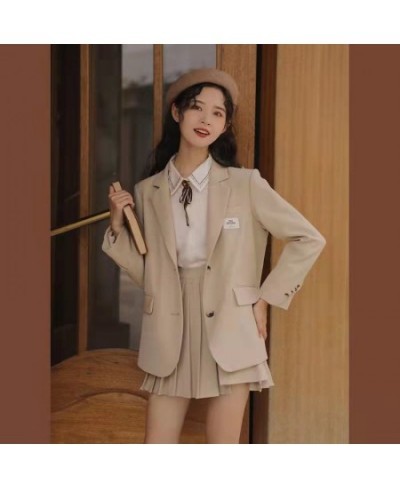 New Spring Autumn Khaki Blazer Women Pockets Casual Suit Women Blazers England Style Suit Blazer Fashion Coats Female $46.75 ...