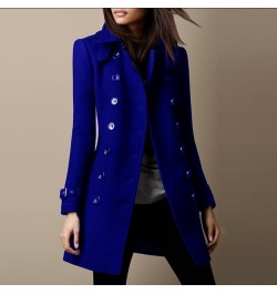 Women Autumn Winter Woolen Jacket Coat Long Sleeve Solid Color Single Breasted Button Turn Down Neck $68.48 - Jackets & Coats