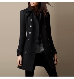 Women Autumn Winter Woolen Jacket Coat Long Sleeve Solid Color Single Breasted Button Turn Down Neck $68.48 - Jackets & Coats