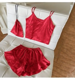 Womens Pajamas Strap Top&short Pjs Sleep Suit Backless Cami Home Clothes 2pcs Sexy Summer V-Neck Sleepwear Nightwear Lingerie...