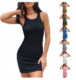 2022 Dress Summer Sleeveless Mini Sexy Tight Pit Strip Vest Dress Women Slim Off The Shoulder Pullover Bodycon Dresses Femme ...