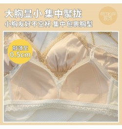 Soft Satin Underwear Women Sexy Ultrathin French Style Bra and Panty Set Lace Bralette 3/4 Cup Wireless Intimate Lingerie Set...