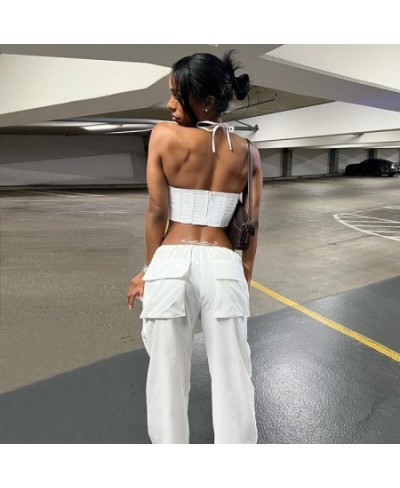 Cargo Pants y2k Women's Trousers Parachute Stylish Woman Street Wear Oversize Wide Leg Loose Casual White Summer Pant 2022 $3...