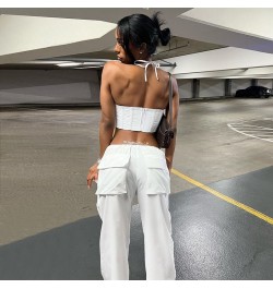 Cargo Pants y2k Women's Trousers Parachute Stylish Woman Street Wear Oversize Wide Leg Loose Casual White Summer Pant 2022 $3...