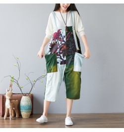 Women Printed Summer Light Print Patchwork Jumpsuits Overalls Pants Ladies Vintage Ripped Holes Rompers Trousers Female Print...