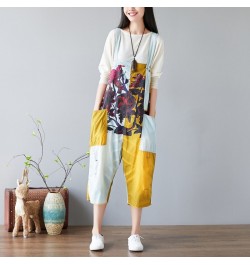 Women Printed Summer Light Print Patchwork Jumpsuits Overalls Pants Ladies Vintage Ripped Holes Rompers Trousers Female Print...