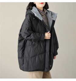 Autumn Winter Midi Long Hooded Down Coat Women Warm Thicken White Duck Down Jacket Parkas Female Loose Oversize Puffer Outwea...