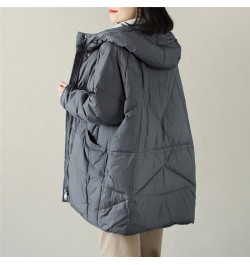 Autumn Winter Midi Long Hooded Down Coat Women Warm Thicken White Duck Down Jacket Parkas Female Loose Oversize Puffer Outwea...