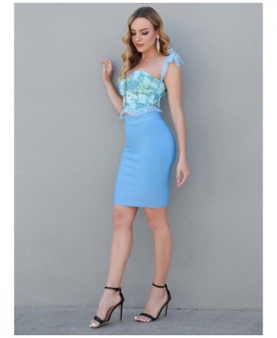 Bandage Dress Set Women Sexy Two Piece Skirt Set 2022 New Summer Bodysuit and Floral Bow Crop Top Set for Club Party $75.04 -...