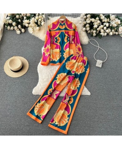 New Fashion Print Elegant Women's Pajamas Set 2023 Elastic Waist Straight 2 Piece Set Suit Casual Chic Youth Vacation Home Su...