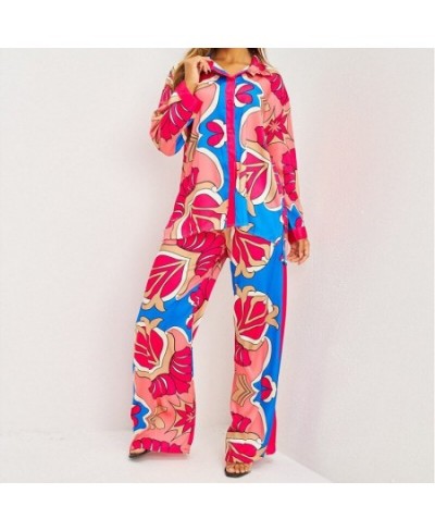 New Fashion Print Elegant Women's Pajamas Set 2023 Elastic Waist Straight 2 Piece Set Suit Casual Chic Youth Vacation Home Su...