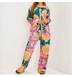 New Fashion Print Elegant Women's Pajamas Set 2023 Elastic Waist Straight 2 Piece Set Suit Casual Chic Youth Vacation Home Su...