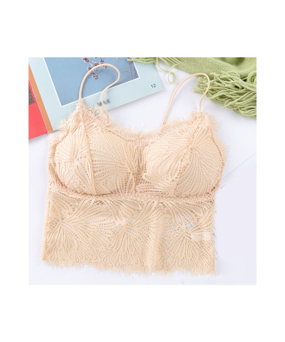 Women's Bras Pad Push Up Wireless Lace Bra Top Sexy Bralette Plus Size Fitness Underwear Flower Pattern Lingerie Full Cup $15...