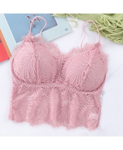 Women's Bras Pad Push Up Wireless Lace Bra Top Sexy Bralette Plus Size Fitness Underwear Flower Pattern Lingerie Full Cup $15...