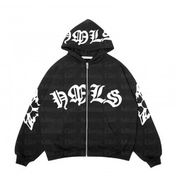 Zip Hoodie Snowflake Letter Print goth Punk Sweatshirt Women hoodies Sport Coat Pullover Long Sleeve Oversized hoodie Y2k $43...