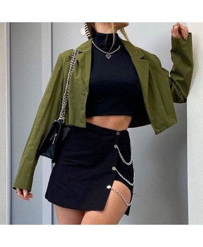 Goth Punk Rock Black Slim Girls Mini Short Skirts High Waist Chain Skirt Women Streetwear Clubwear C63F $29.31 - Skirts