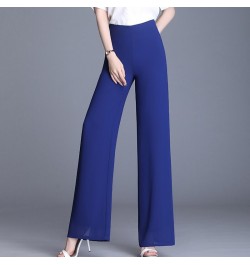 2023 Summer Women Chiffon Pants Solid Color High Waist Wide Leg Pants Casual Long Trousers Loose Korean OL Work Pants $42.45 ...