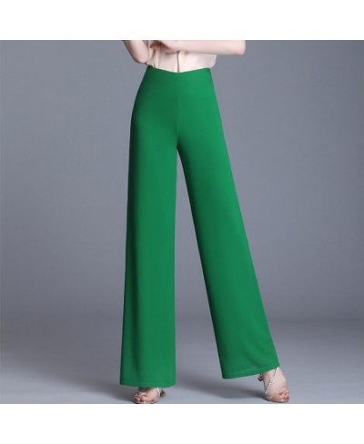 2023 Summer Women Chiffon Pants Solid Color High Waist Wide Leg Pants Casual Long Trousers Loose Korean OL Work Pants $42.45 ...