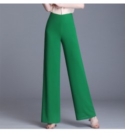 2023 Summer Women Chiffon Pants Solid Color High Waist Wide Leg Pants Casual Long Trousers Loose Korean OL Work Pants $42.45 ...