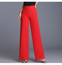 2023 Summer Women Chiffon Pants Solid Color High Waist Wide Leg Pants Casual Long Trousers Loose Korean OL Work Pants $42.45 ...