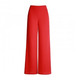 2023 Summer Women Chiffon Pants Solid Color High Waist Wide Leg Pants Casual Long Trousers Loose Korean OL Work Pants $42.45 ...