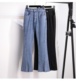 Women's 100/150KG Pants High Waist Slim Casual Loose Flare Jeans 3315 $73.81 - Jeans