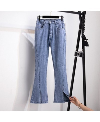 Women's 100/150KG Pants High Waist Slim Casual Loose Flare Jeans 3315 $73.81 - Jeans