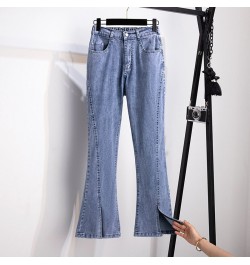 Women's 100/150KG Pants High Waist Slim Casual Loose Flare Jeans 3315 $73.81 - Jeans