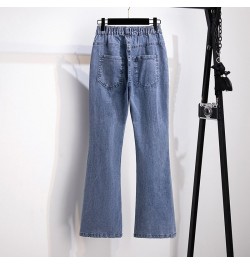 Women's 100/150KG Pants High Waist Slim Casual Loose Flare Jeans 3315 $73.81 - Jeans