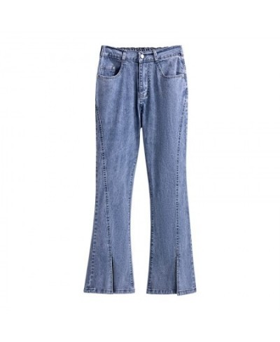 Women's 100/150KG Pants High Waist Slim Casual Loose Flare Jeans 3315 $73.81 - Jeans