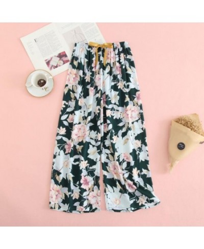 2023 Soft Pajamas Pants Sleep Bottoms Women Printed Japanese Style Spring Summer Cotton Home Pants Loose Large Size Trousers ...