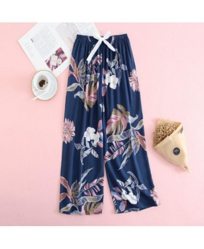 2023 Soft Pajamas Pants Sleep Bottoms Women Printed Japanese Style Spring Summer Cotton Home Pants Loose Large Size Trousers ...