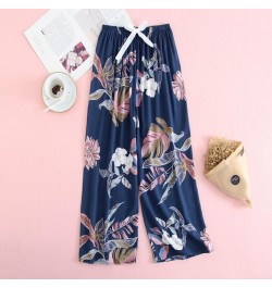 2023 Soft Pajamas Pants Sleep Bottoms Women Printed Japanese Style Spring Summer Cotton Home Pants Loose Large Size Trousers ...