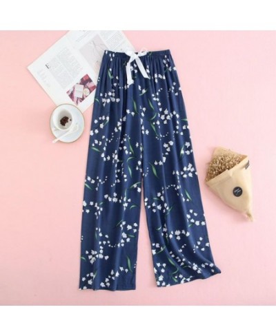 2023 Soft Pajamas Pants Sleep Bottoms Women Printed Japanese Style Spring Summer Cotton Home Pants Loose Large Size Trousers ...