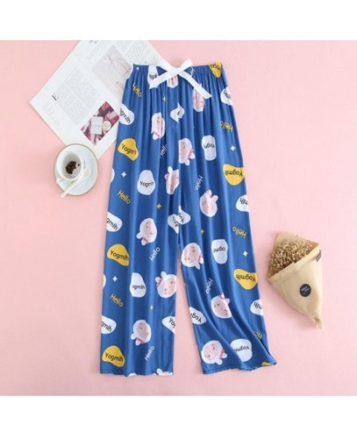 2023 Soft Pajamas Pants Sleep Bottoms Women Printed Japanese Style Spring Summer Cotton Home Pants Loose Large Size Trousers ...