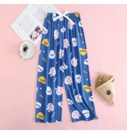 2023 Soft Pajamas Pants Sleep Bottoms Women Printed Japanese Style Spring Summer Cotton Home Pants Loose Large Size Trousers ...