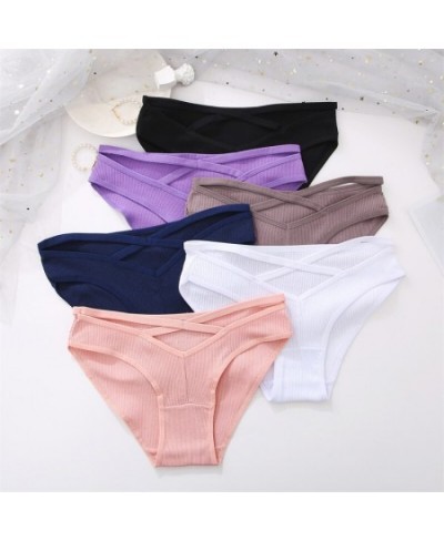 Cotton Women's Panties Underwear Women Sexy Low-Rise Briefs Female Lingerie Front Cross Pantys Hollow Out Underpants Intimate...