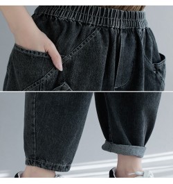 New large size women's jeans 5XL 6XL 7XL 8XL hip lift 150CM fashion casual slant pockets loose retro elastic waist thick jean...