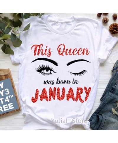 This Queen Was Born In July/may/March Graphic Print T-Shirts Femme Makeup Eyelashes T Shirt Female Summer Fashion Tee shirt $...