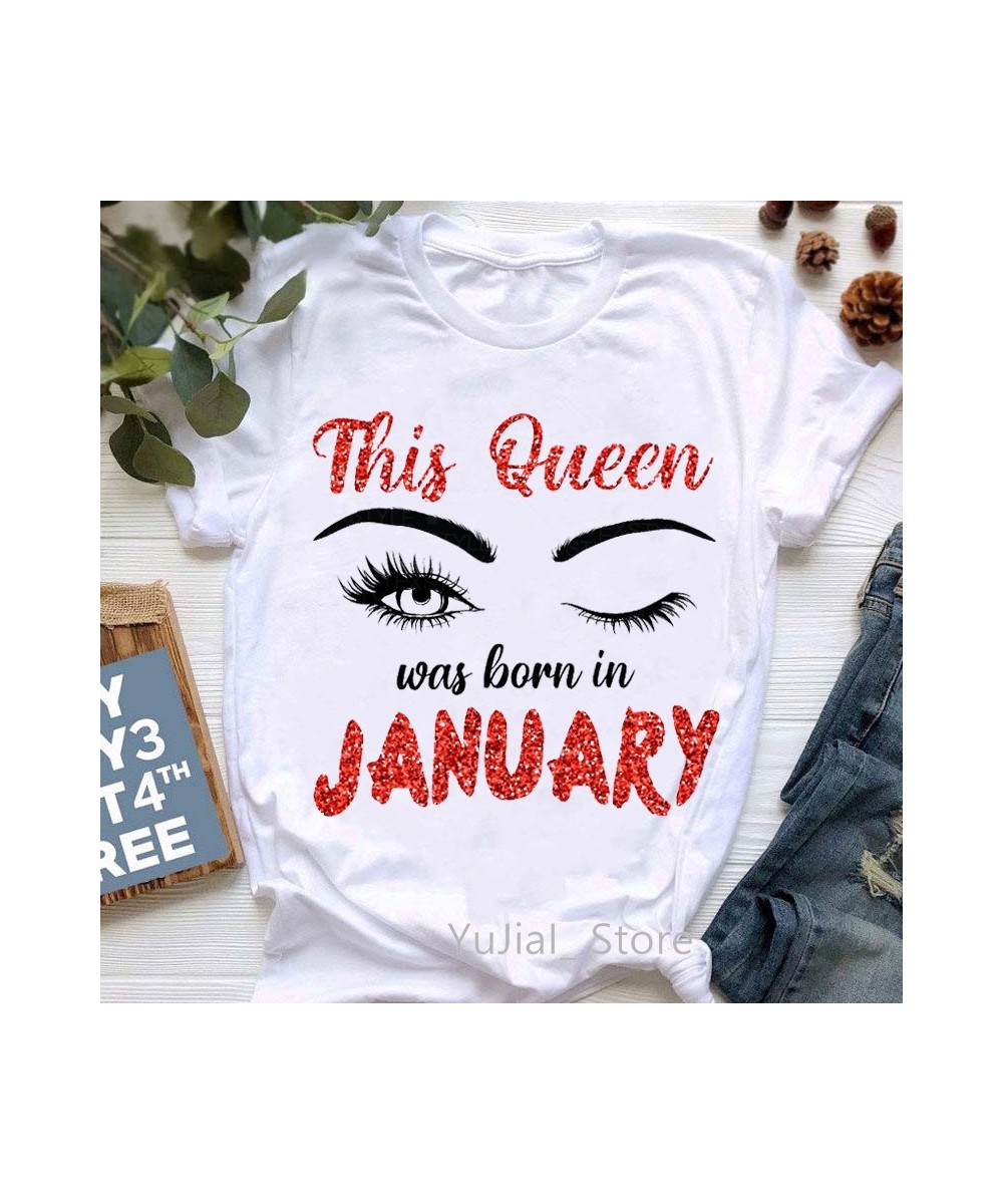 This Queen Was Born In July/may/March Graphic Print T-Shirts Femme Makeup Eyelashes T Shirt Female Summer Fashion Tee shirt $...