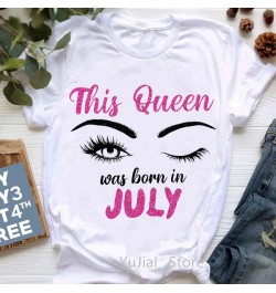 This Queen Was Born In July/may/March Graphic Print T-Shirts Femme Makeup Eyelashes T Shirt Female Summer Fashion Tee shirt $...