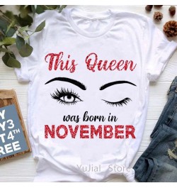 This Queen Was Born In July/may/March Graphic Print T-Shirts Femme Makeup Eyelashes T Shirt Female Summer Fashion Tee shirt $...