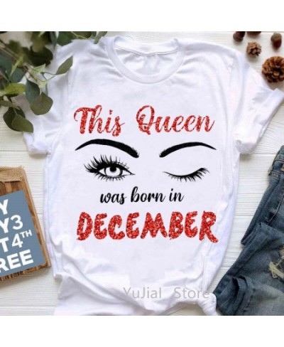 This Queen Was Born In July/may/March Graphic Print T-Shirts Femme Makeup Eyelashes T Shirt Female Summer Fashion Tee shirt $...